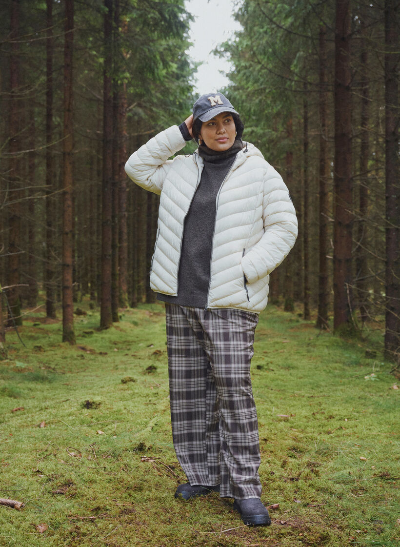 Ruudulliset, leve&auml;lahkeiset housut, Ruskea, Image image number 0
