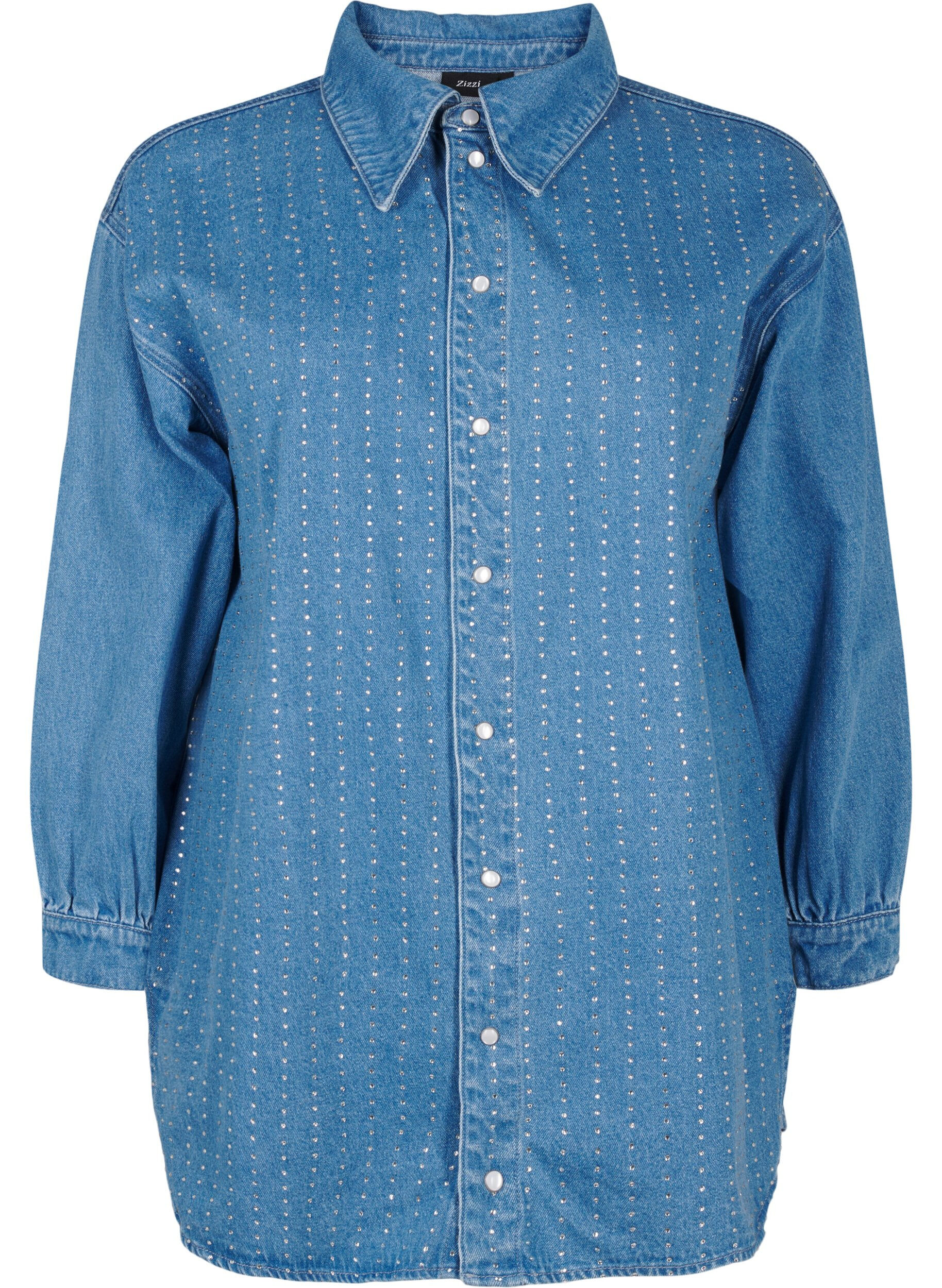 Zizzi Farkkupaita strasseilla, Light Blue Denim, Packshot image number 0