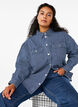 Raidallinen farkkupaita, jossa on rintataskut., Blue Denim Stripe, Model image number 2