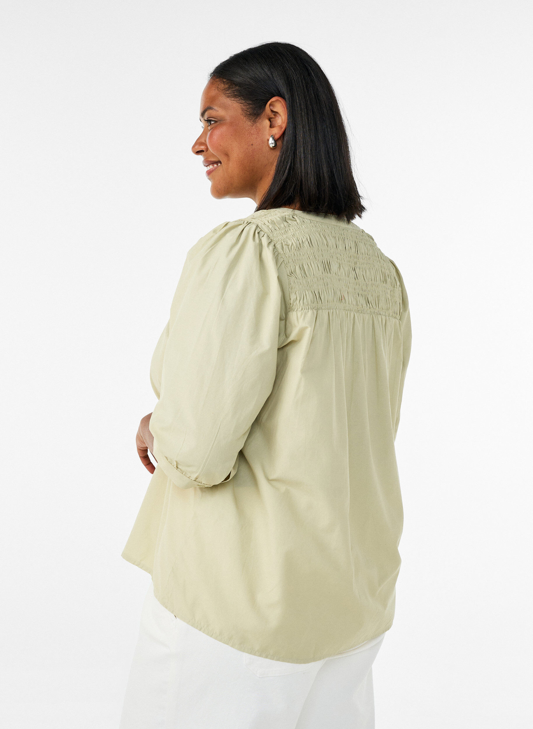 ZizziPusero smockilla ja 3/4-hihoilla, Vihre&auml;, Model image number 2