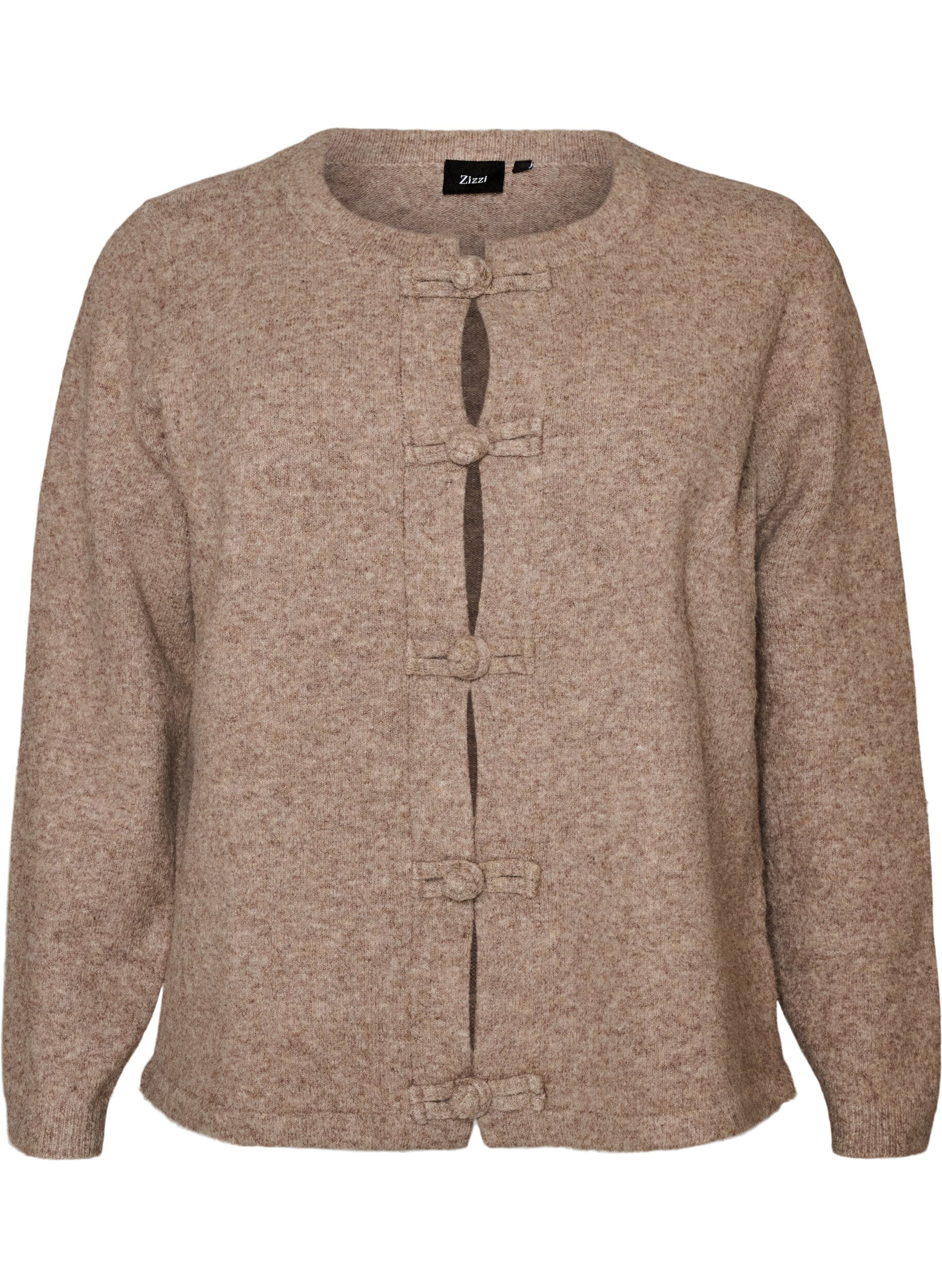 ZizziNeuletakki solmukiinnityksill&auml;, Beige, Packshot image number 0