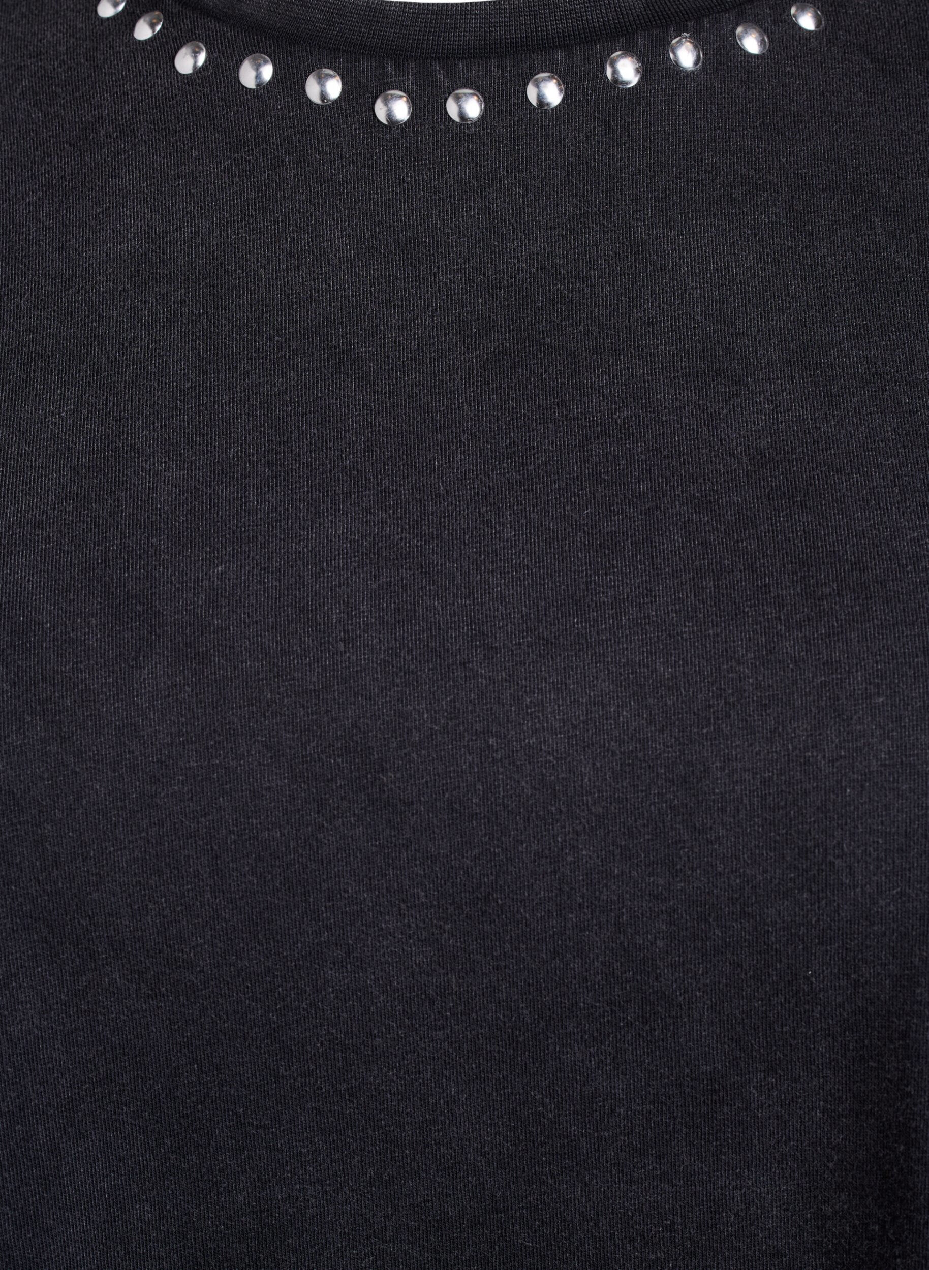 Zizzi Luomupuuvillainen t-paita niiteill&auml;, Harmaa, Packshot image number 2