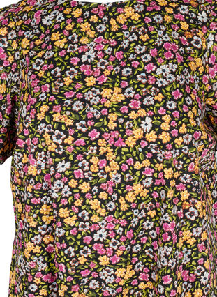 Kukallinen mekko ekologisesta puuvillasta, Black Flower AOP, Packshot image number 2