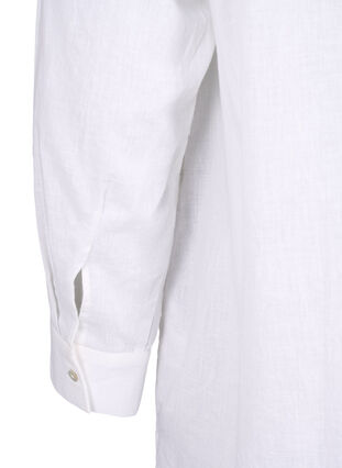 Pitkä paita pellavasta ja puuvillasta, Bright White, Packshot image number 4