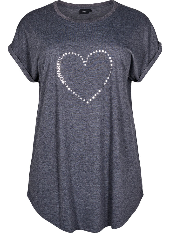 Lyhythihainen yöpaita tekstipainatuksella, , Packshot image number 0