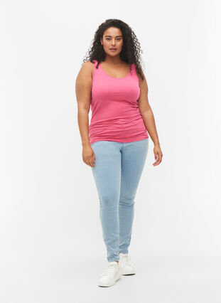 Yksivärinen perus paita puuvillasta, Hot Pink, Model image number 2