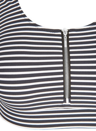 Raidallinen bikiniyläosa vetoketjuyksityiskohdalla , Navy Striped, Packshot image number 2