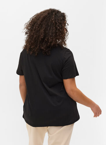 Puuvillainen t-paita v-aukolla , Black Love Leo, Model image number 1