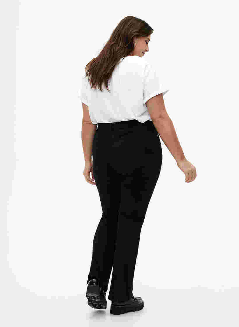 Korkeavyötäröiset Ellen bootcut-farkut, Black, Model image number 1