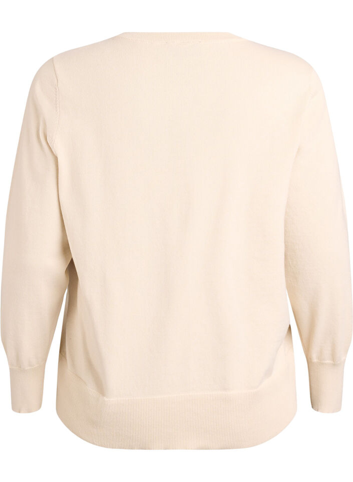 Hienoneulottu neuletakki py&ouml;re&auml;ll&auml; p&auml;&auml;ntiell&auml;, Beige, Packshot image number 1