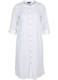 Puuvillainen paitamekko 3/4-hihoilla, Bright White