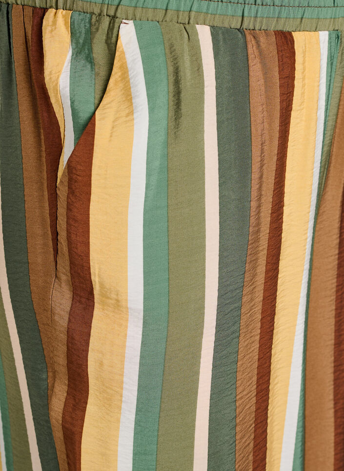 V&auml;lj&auml;t raidalliset viskoosihousut, Ruskea, Packshot image number 2