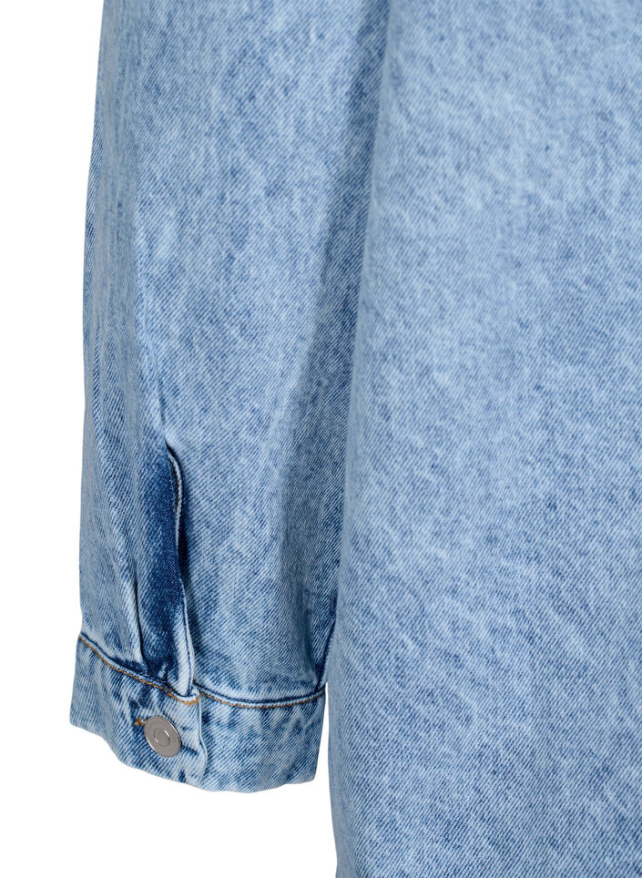 Väljä denim-takki napeilla, Light blue denim, Packshot image number 4