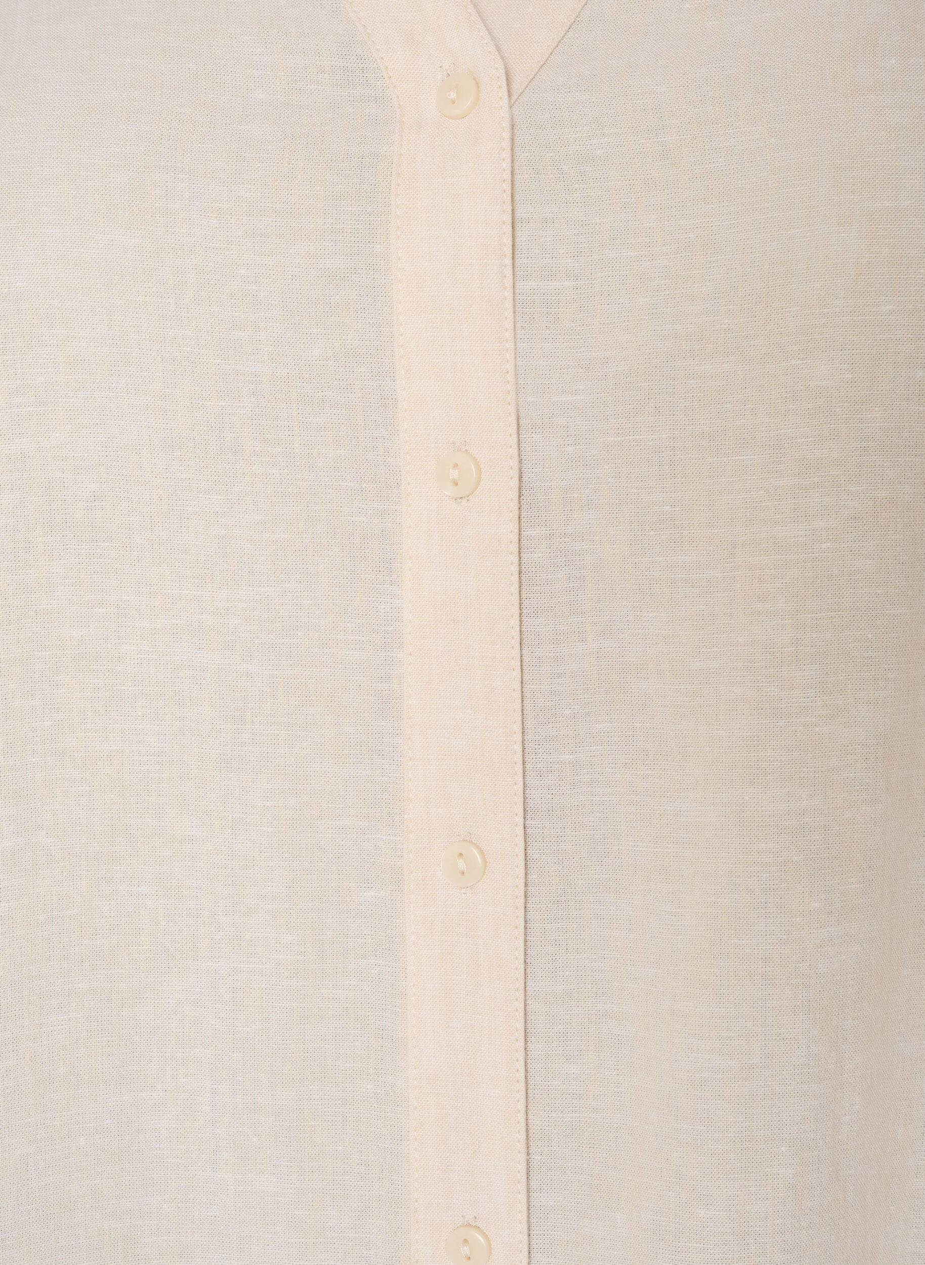 ZizziPitk&auml; paita pellavasta ja viskoosista, Beige, Packshot image number 2