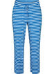 Raidalliset pyjamahousut korkealla vy&ouml;t&auml;r&ouml;ll&auml; ja leveill&auml; lahkeilla, Sininen, Packshot image number 0