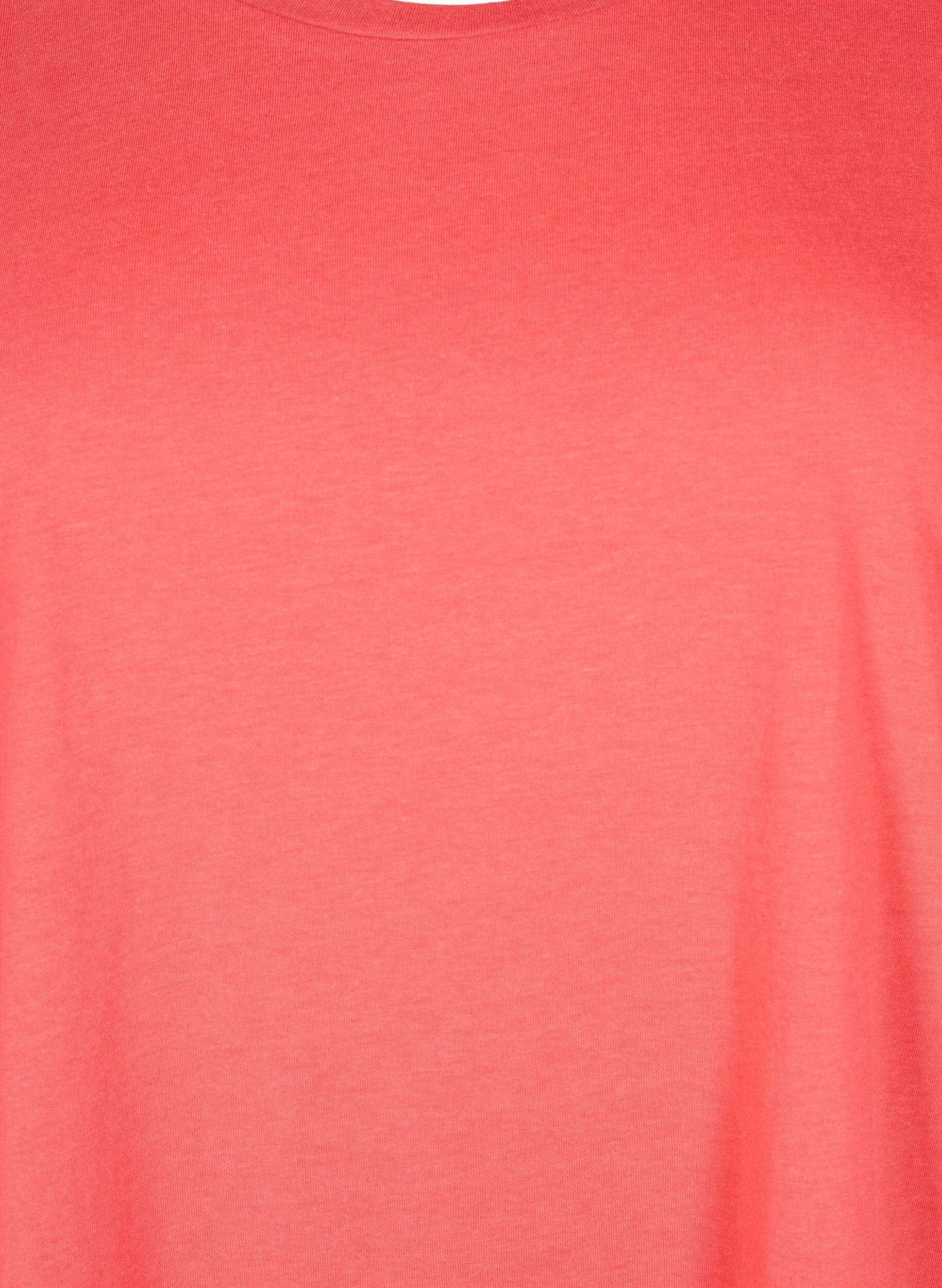 ZizziLyhythihainen puuvillasekoitteinen T-paita, Punainen, Packshot image number 2