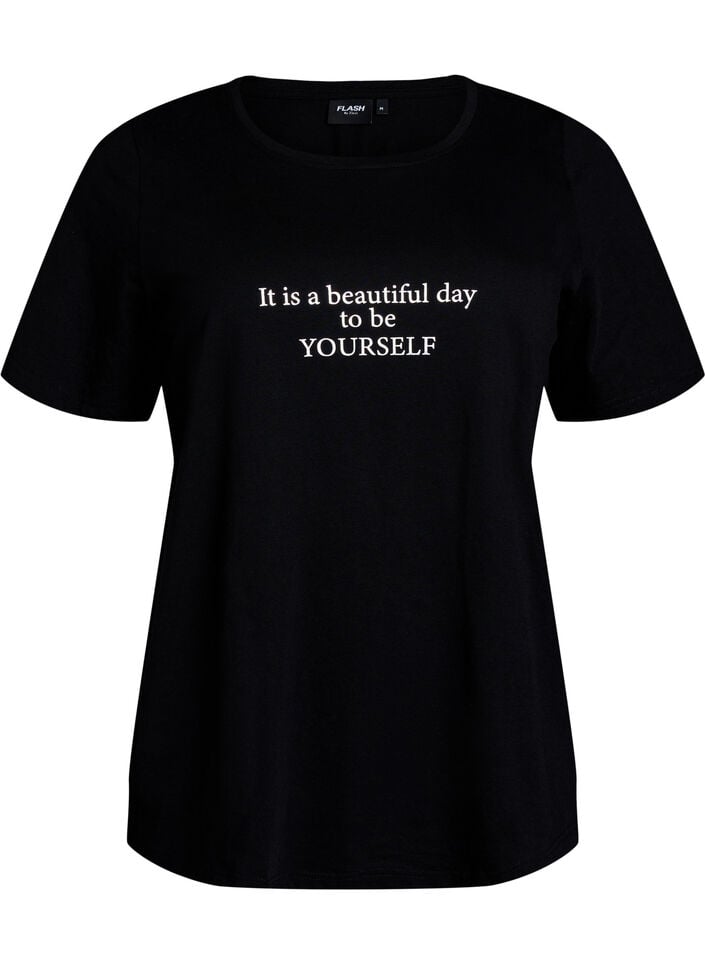 T-paita printill&auml;, Musta, Packshot image number 0