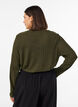 Jerseypusero ribatulla rakenteella ja pitkill&auml; hihoilla, Vihre&auml;, Model image number 2