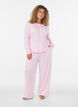 Luomupuuvillaiset pyjamahousut rei'itettyll&auml; kirjailulla, Vaaleanpunainen, Model image number 1