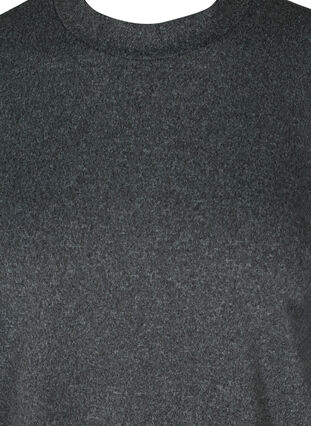 Meleerattu pusero puhvihihoilla ja helmillä, Dark Grey Melange, Packshot image number 2