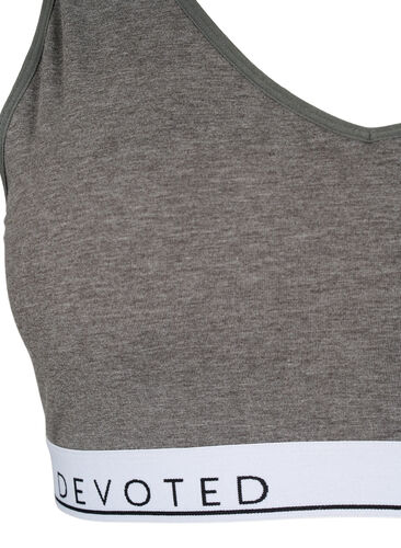 Pehmeä rintaliivitop V-kauluksella ja tekstipainatuksella, Medium Grey Melange, Packshot image number 2