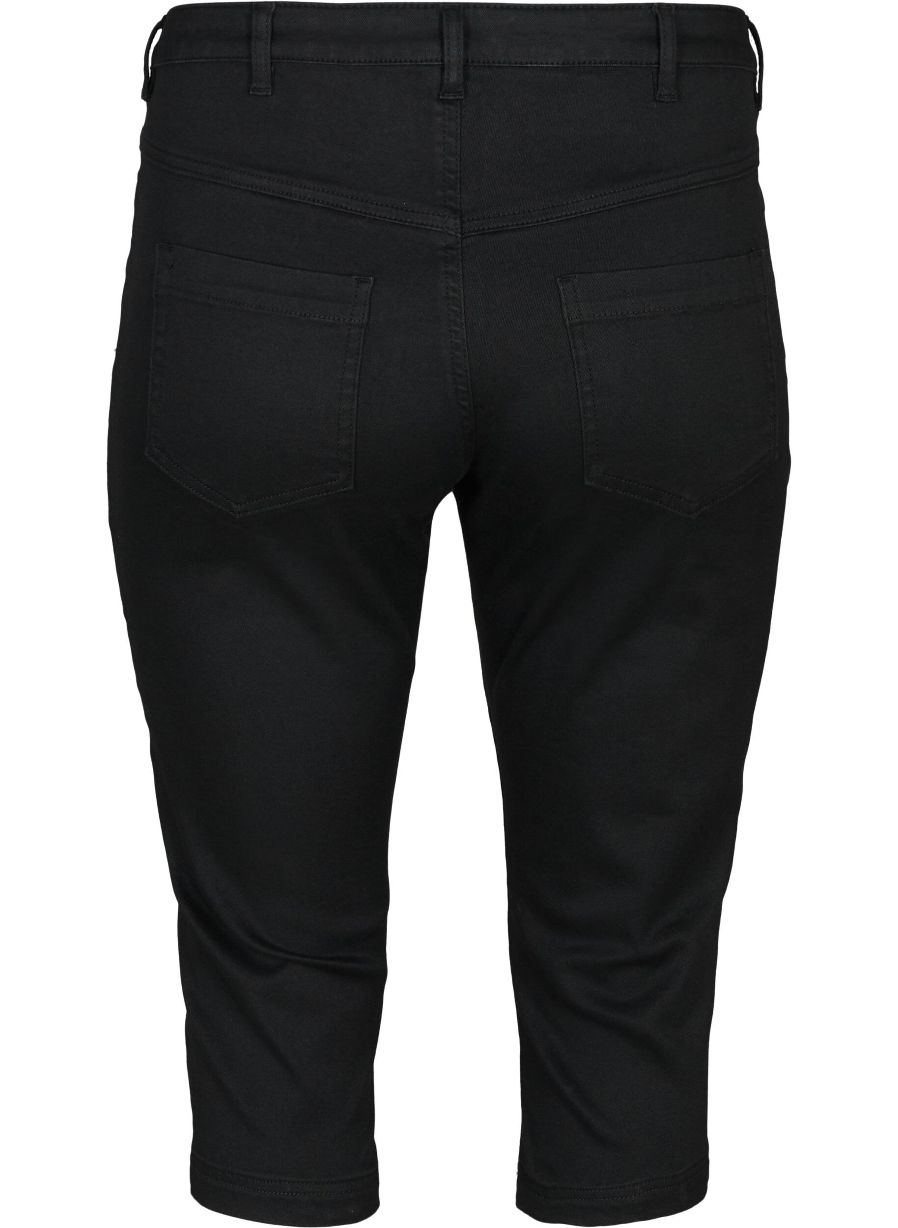 ZizziKorkeavy&ouml;t&auml;r&ouml;iset Amy-farkkucaprit super slim fit, Musta, Packshot image number 1