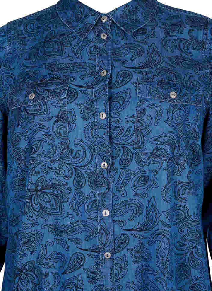 Puuvillapaita paisley-kuosilla, Blue Paisley, Packshot image number 2