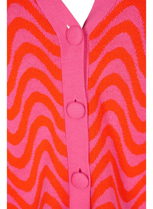 Neuletakki kuviolla ja napeilla , Hot Pink Comb., Packshot image number 2