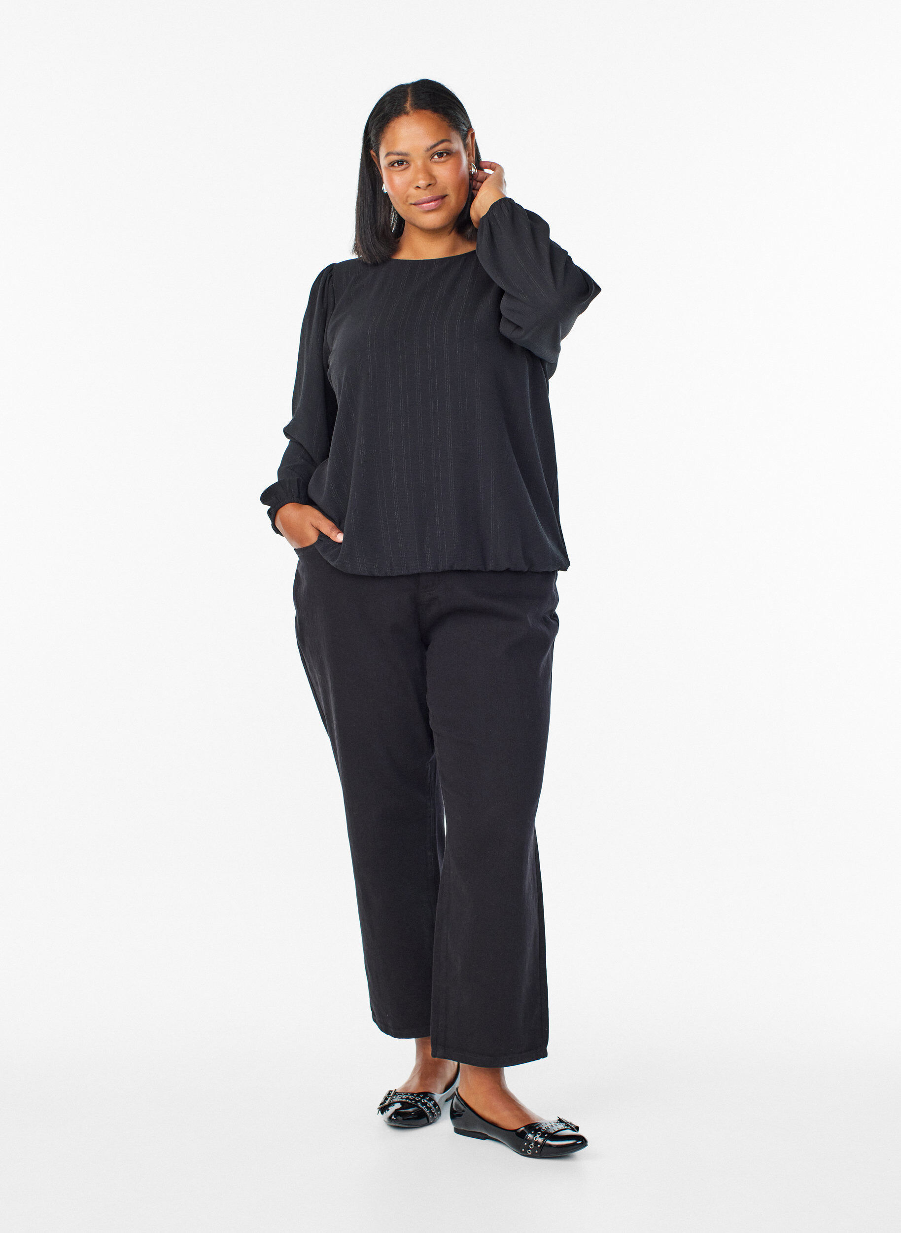 Zizzi Pusero, jossa on hopeakimalletta, Musta, Model image number 1