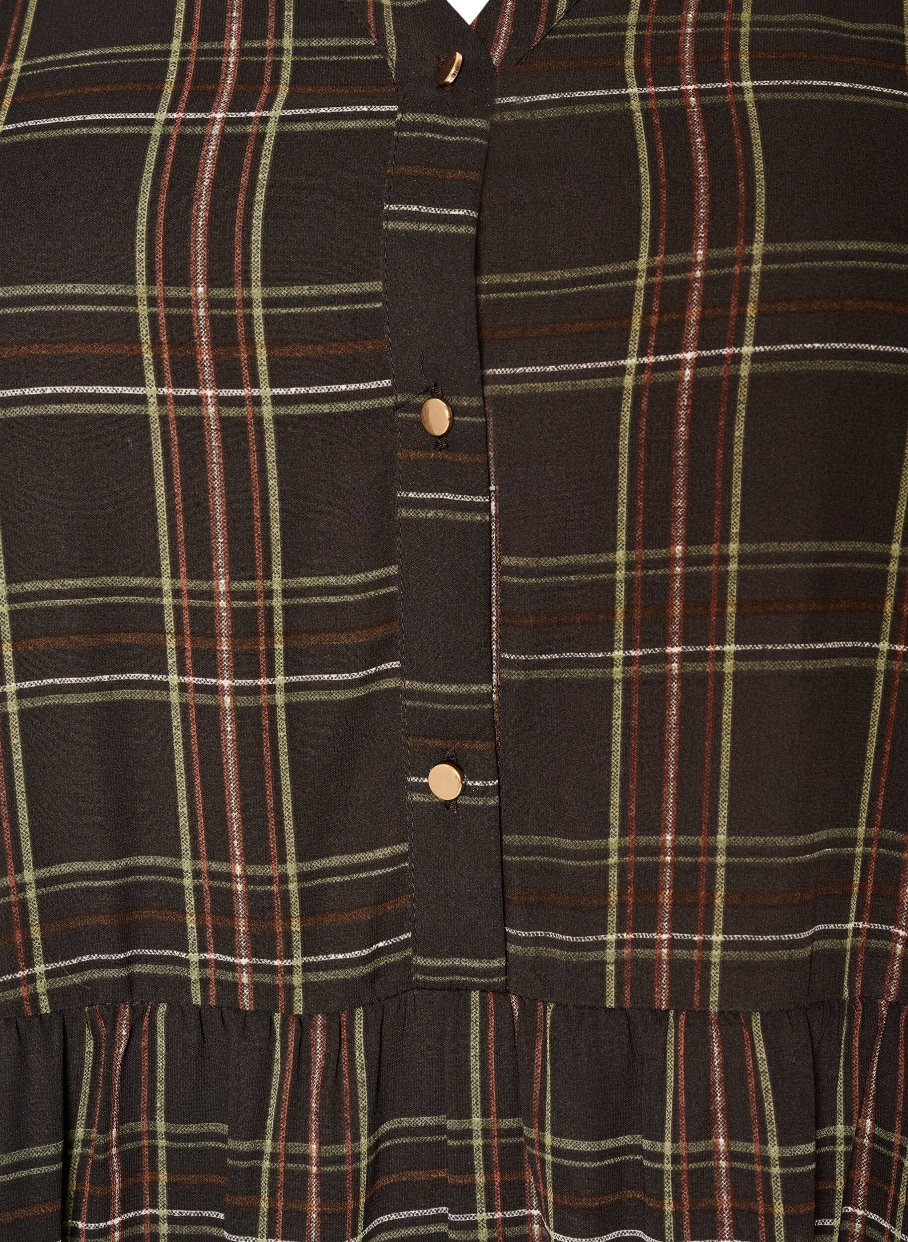 ZizziRuudullinen midimekko kerroshelmalla, Ruskea, Packshot image number 2