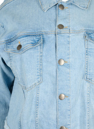Lyhyt farkkutakki, jossa on kulutettuja yksityiskohtia, Light Blue Denim, Packshot image number 2