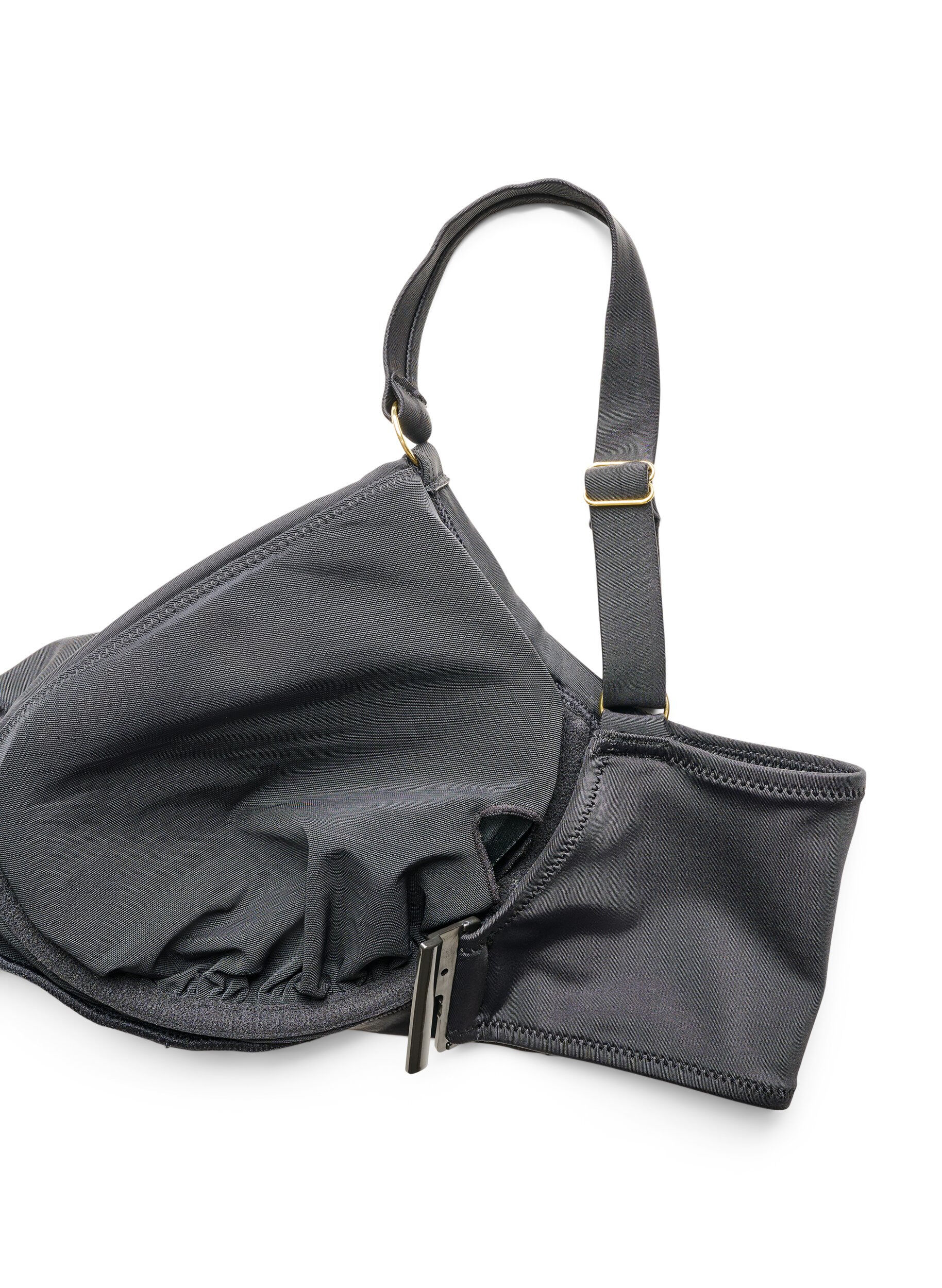 ZizziBikiniliivit kaarituella ja kullanv&auml;risell&auml; yksityiskohdalla, Musta, Packshot image number 3