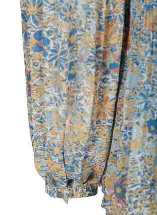 Pliseerattu pusero kukkakuosilla, Light Blue Multi AOP, Packshot image number 3