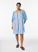 Lyhyt mekko pellavasta ja viskoosista, 3/4-hihoilla, Sininen, Model image number 1