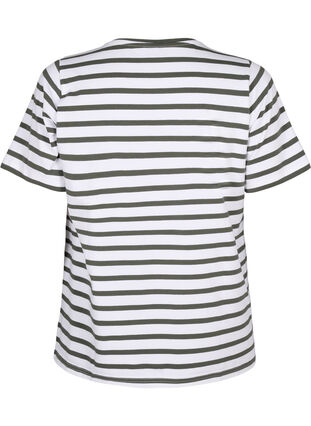 Raidallinen t-paita luomupuuvillaa, Thyme Stripe, Packshot image number 1