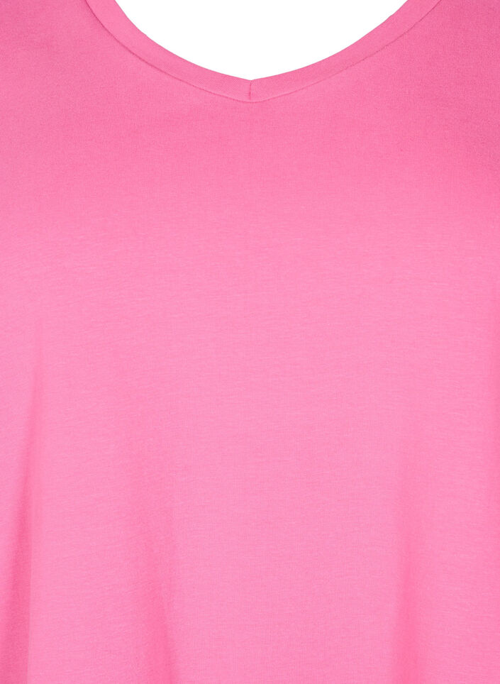 Yksiv&auml;rinen perus t-paita puuvillasta, Vaaleanpunainen, Packshot image number 2
