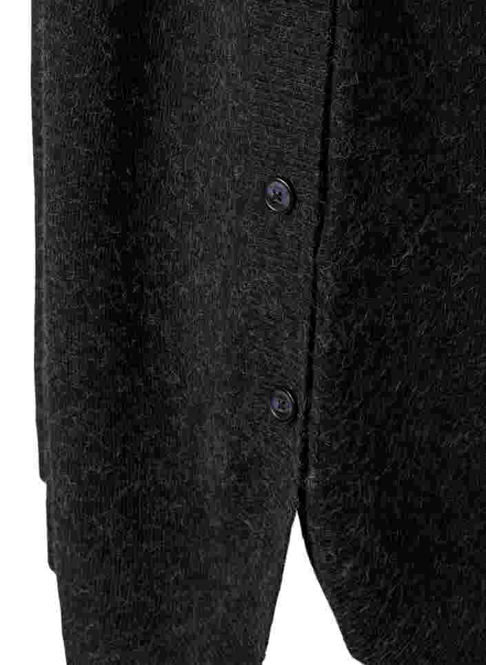 Meleerattu neulemekko napeilla, Dark Grey Melange, Packshot image number 3