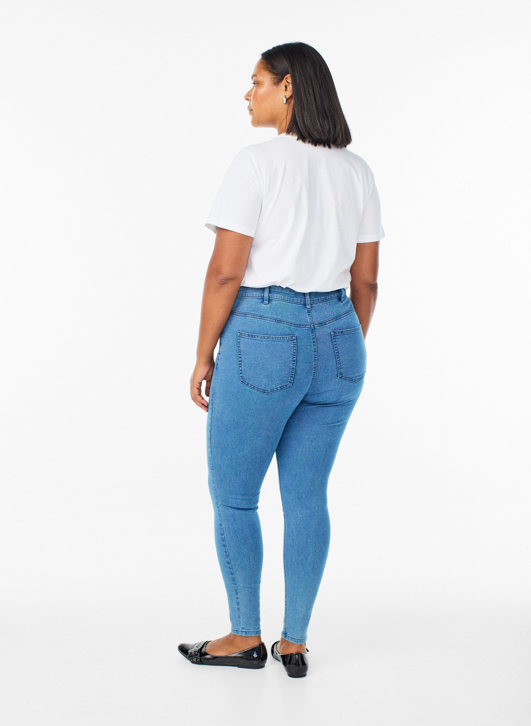 ZizziAmy korkea vy&ouml;t&auml;r&ouml;iset super slim fit -farkut, Sininen, Model image number 1