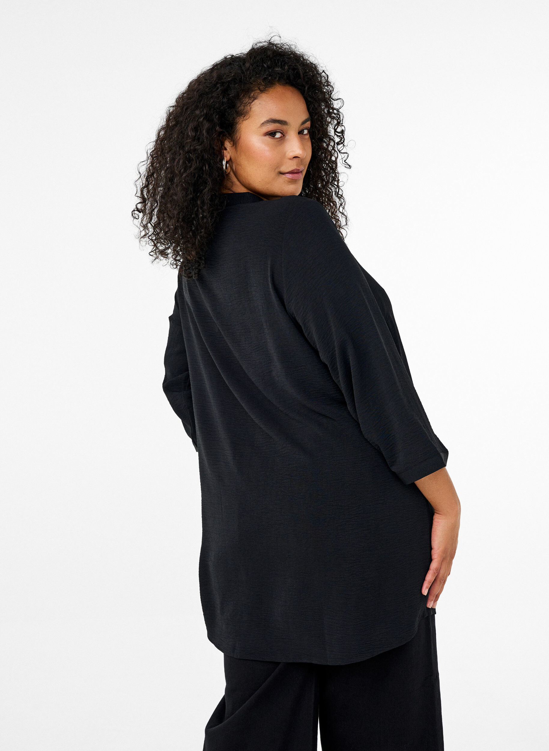 ZizziTunika 3/4-hihoilla, Musta, Model image number 2