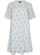 Lyhyt A-linjainen mekko puuvillamusliinista, Vanilja, Packshot image number 0