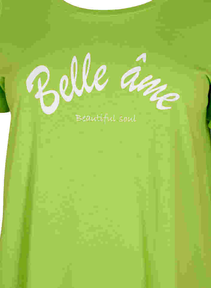 Puuvillainen t-paita printillä, Lime Green w. Bella, Packshot image number 2
