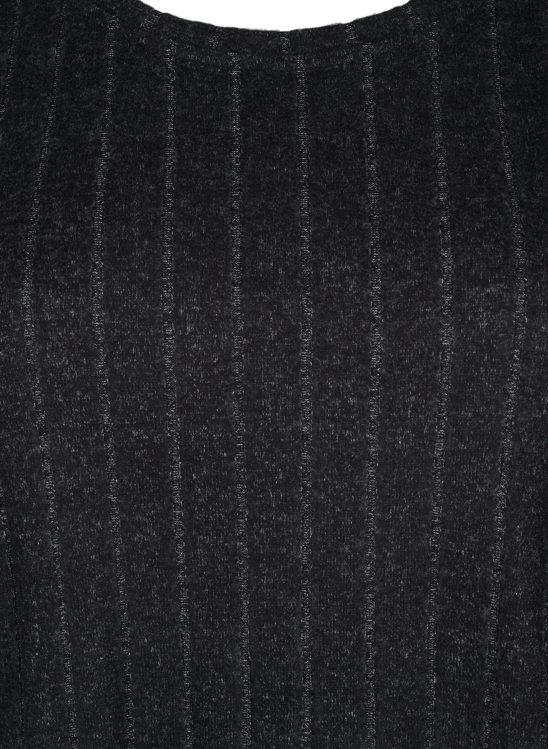 Zizzi Melange-pusero 3/4-hihoilla, Musta, Packshot image number 2