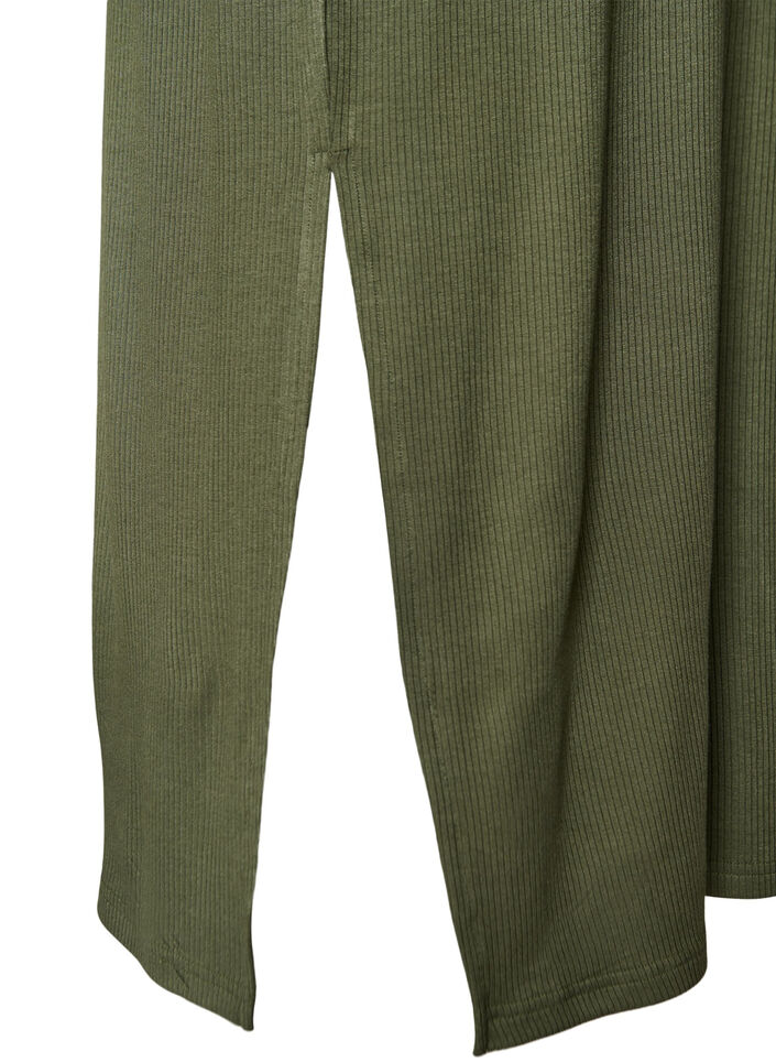 Hihaton ribattu mekko viskoosista, Vihre&auml;, Packshot image number 3