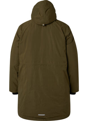 Käytännöllinen talvitakki, jossa huppu ja taskut, Winter Moss, Packshot image number 1