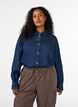 Denim-paita lyocellissa painonapeilla, Sininen, Model image number 0