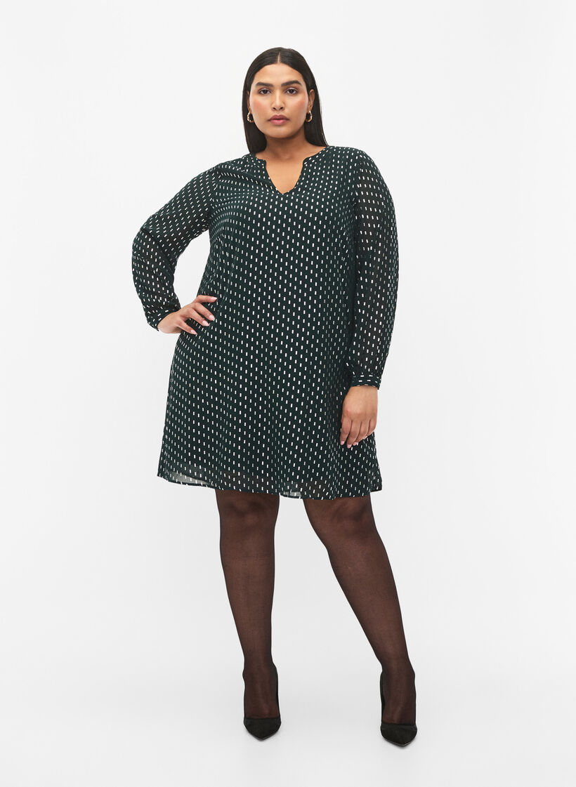 Pitkähihainen mekko, jossa on printtikuvio, Scarab w. Silver, Model image number 2