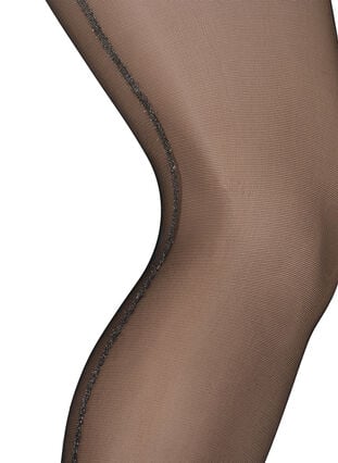  20 denierin sukkahousut lurex-takasaumalla, Black, Packshot image number 1