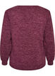 Jerseypusero V-p&auml;&auml;ntiell&auml; ja pitk&auml;t hihat, Tumma Bordeaux, Packshot image number 1