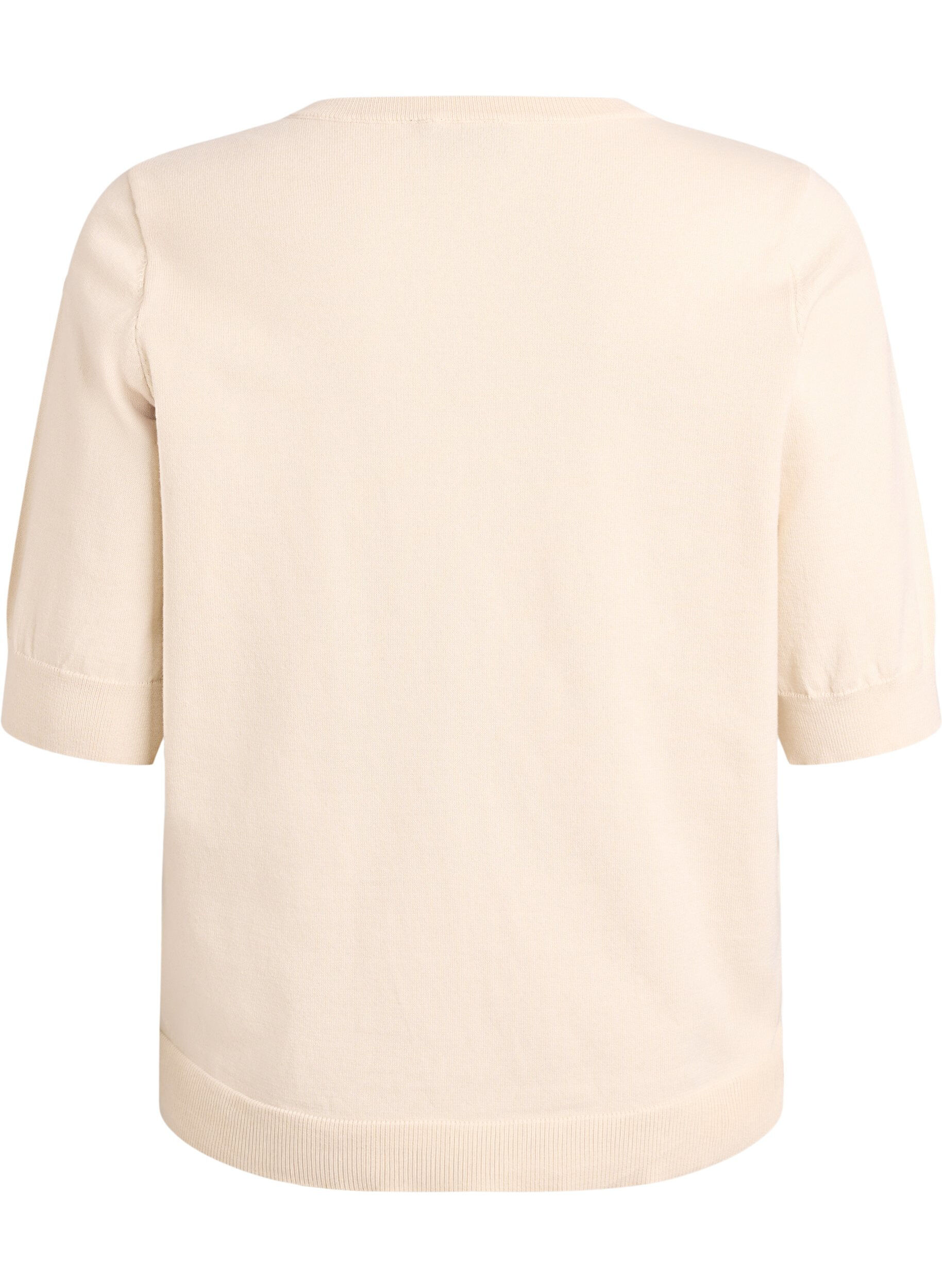 ZizziHienoneulepusero lyhyill&auml; hihoilla, Beige, Packshot image number 1