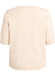 Hienoneulepusero lyhyill&auml; hihoilla, Beige, Packshot image number 1